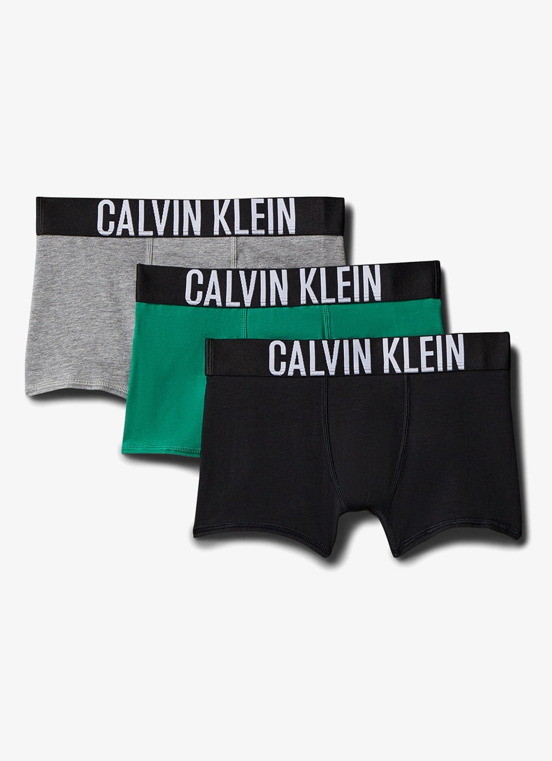 Calvin Klein Intense power boxer met logoband in 3-pack - voorkant 2 middengrijs