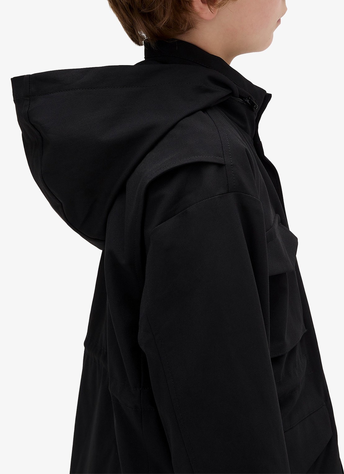 Calvin Klein Jack met klepzakken en capuchon - detail 6 zwart