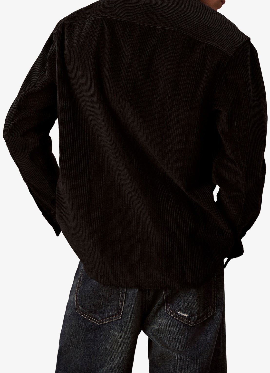Calvin Klein Jack van corduroy met klepzakken - achterkant 6 zwart