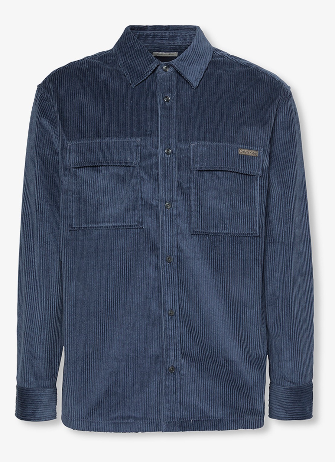 Calvin Klein Jack van corduroy met klepzakken - voorkant 2 donkerblauw