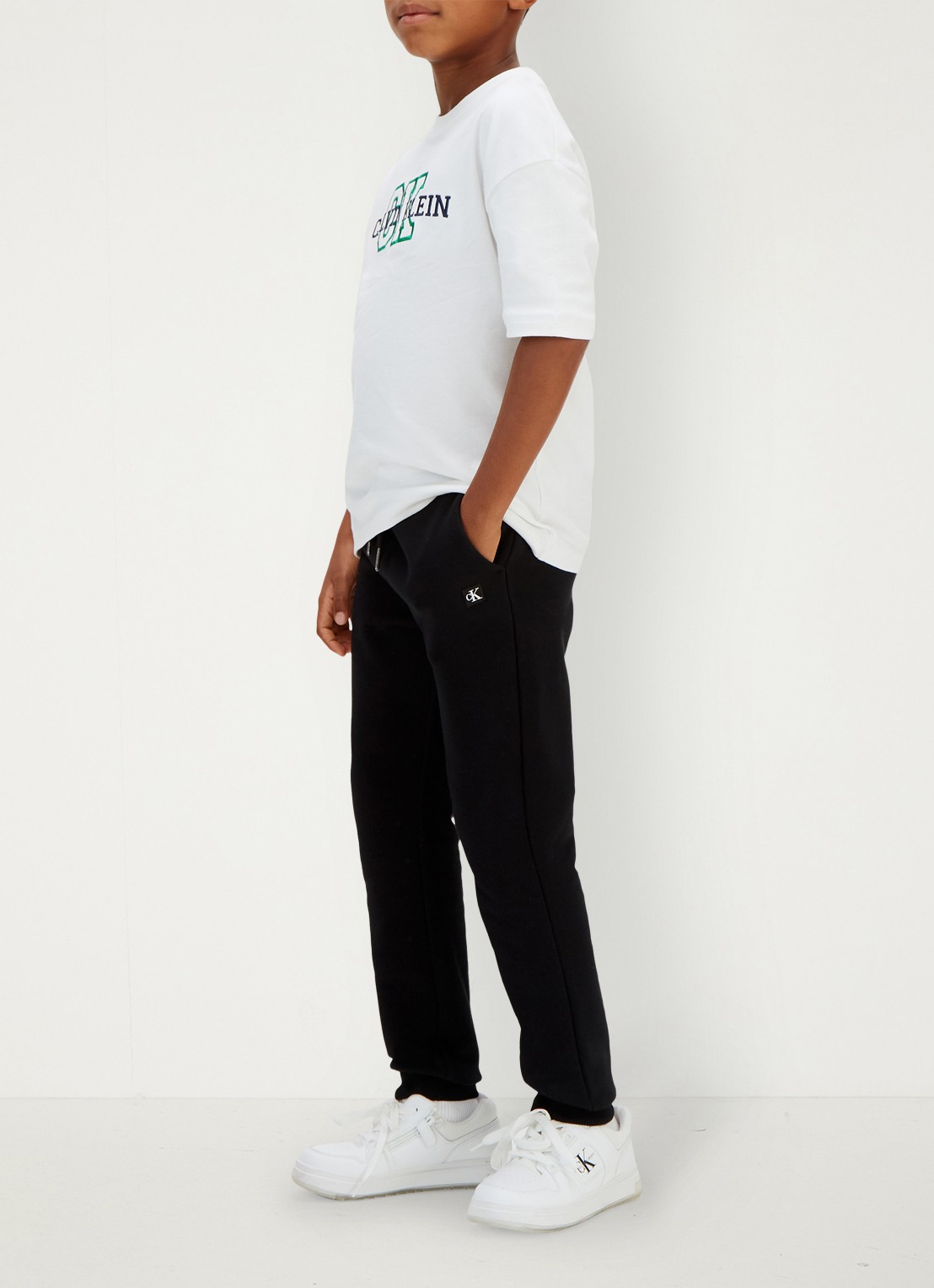 Calvin Klein Joggingbroek met logo - detail zwart