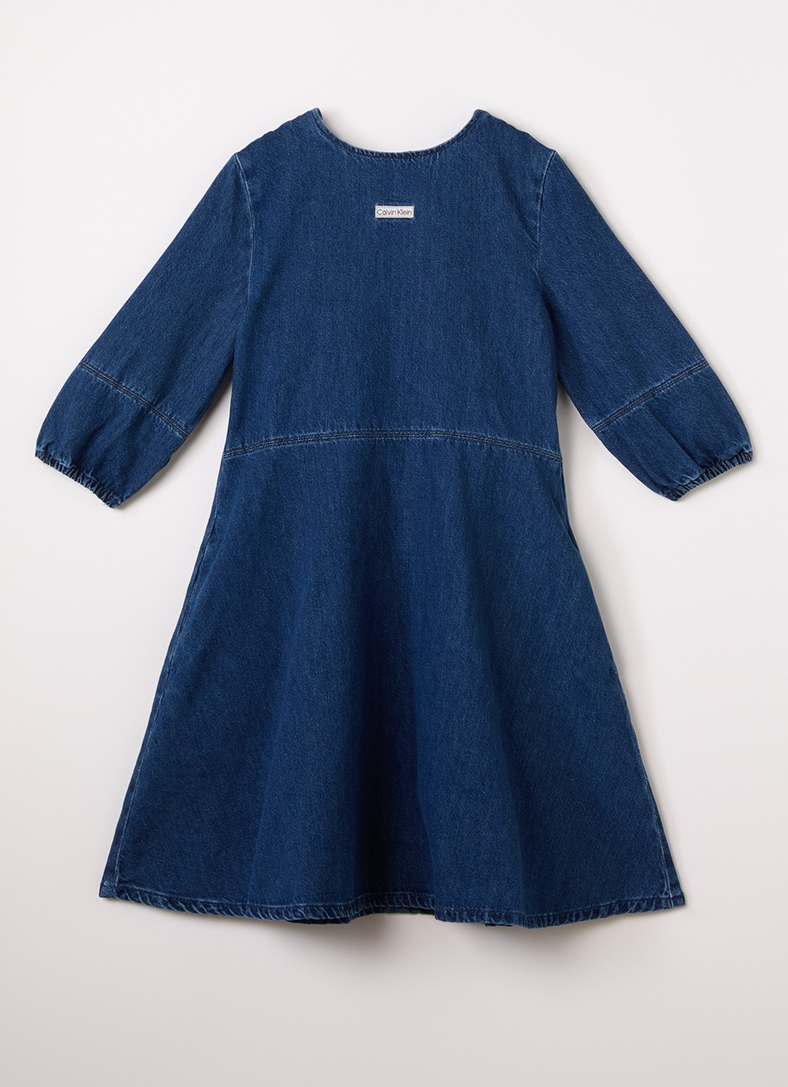 Calvin Klein Jurk van denim - voorkant 2 indigo