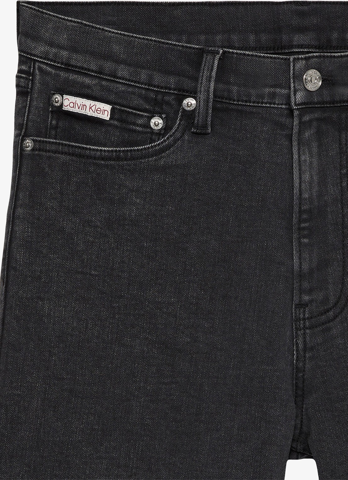 Calvin Klein Korte broek van denim - detail 3 zwart