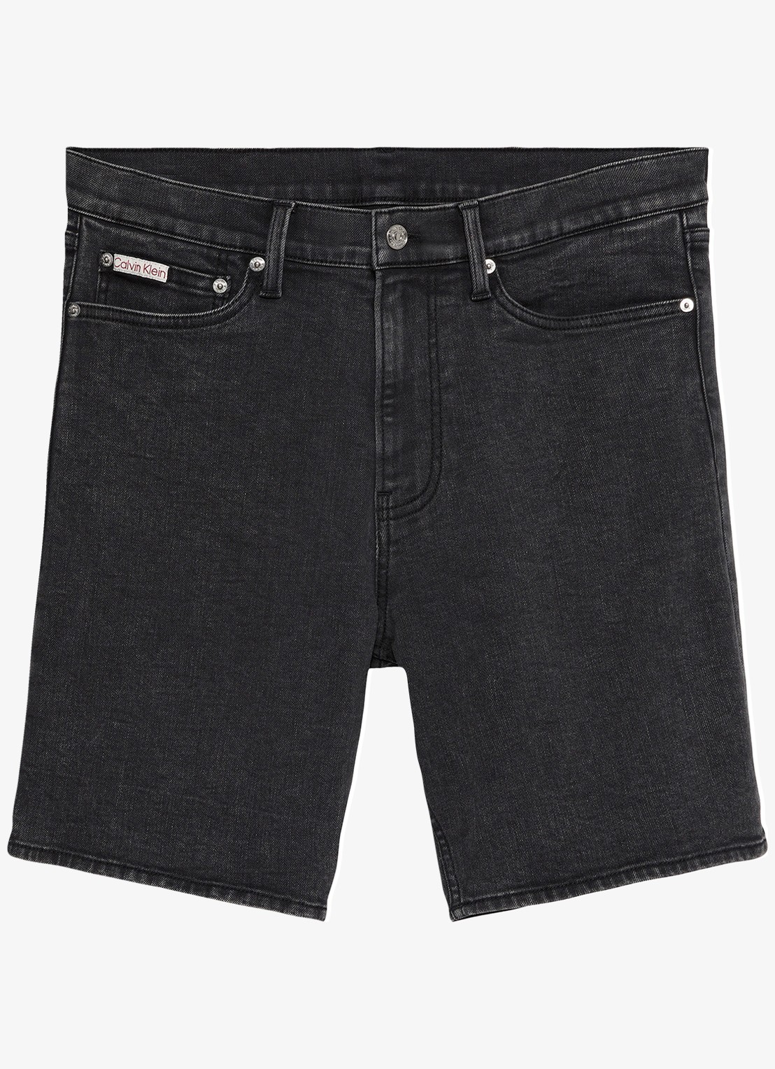 Calvin Klein Korte broek van denim - voorkant zwart