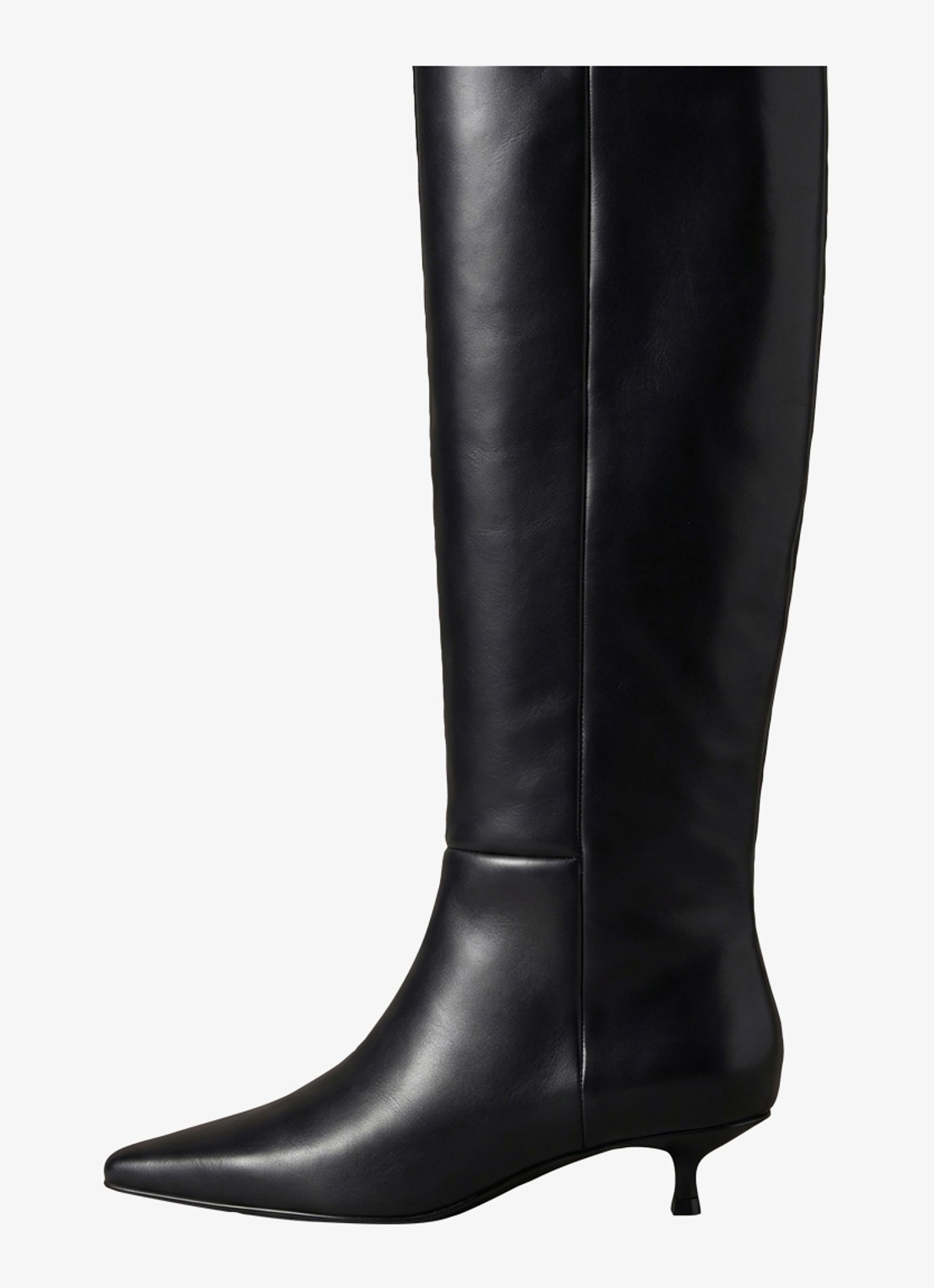 Calvin Klein Laars van leer - detail 2 diepzwart