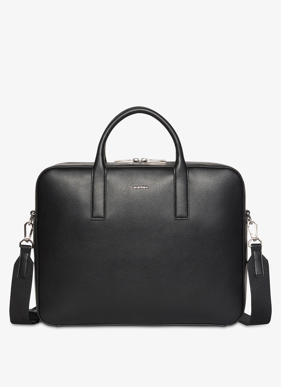 Calvin Klein Laptoptas met logo - voorkant 4 black-ub1 /  zwart