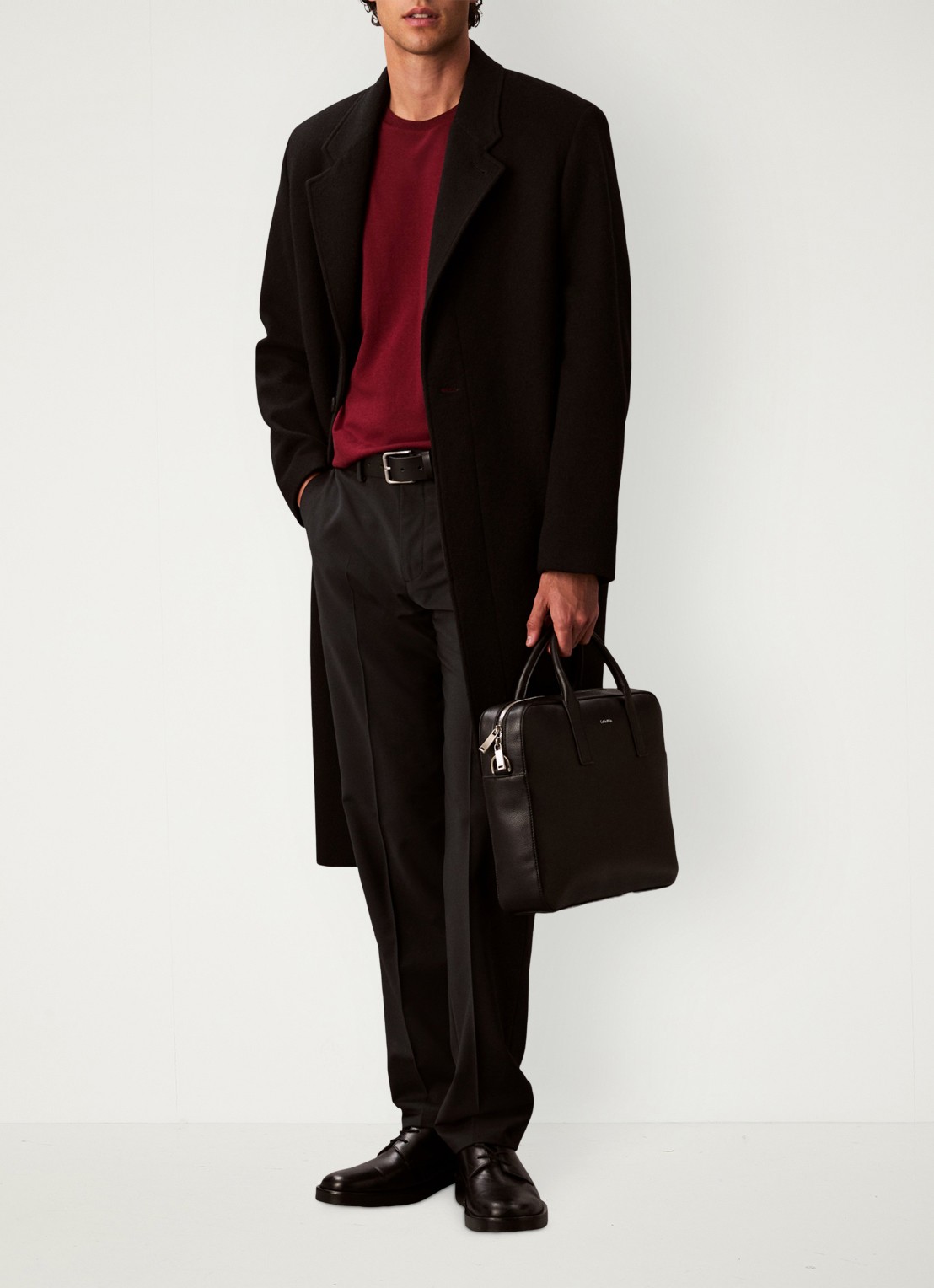 Calvin Klein Laptoptas met logo - voorkant 5 black-ub1 /  zwart