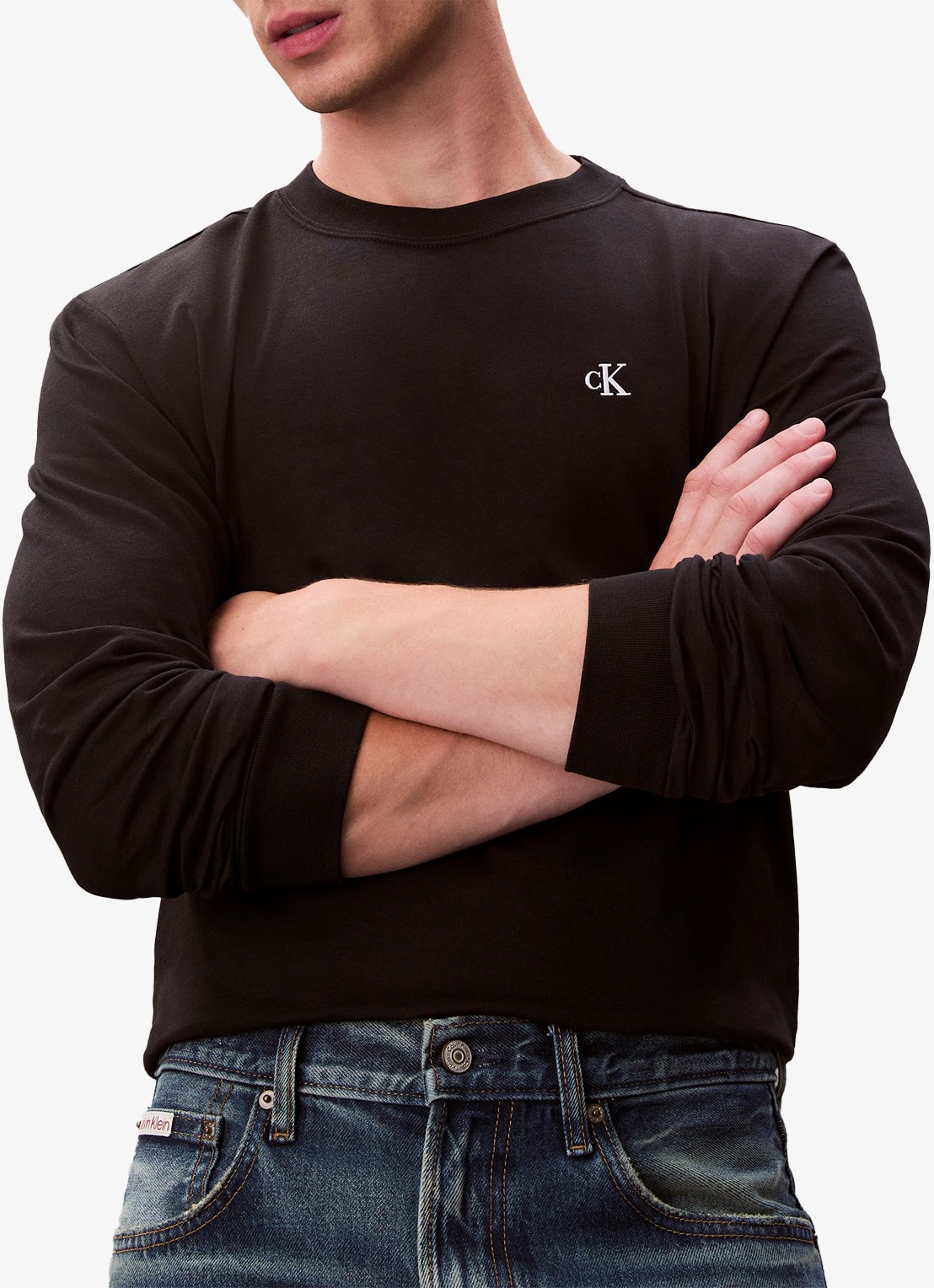 Calvin Klein Longsleeve met logo - detail 6 zwart