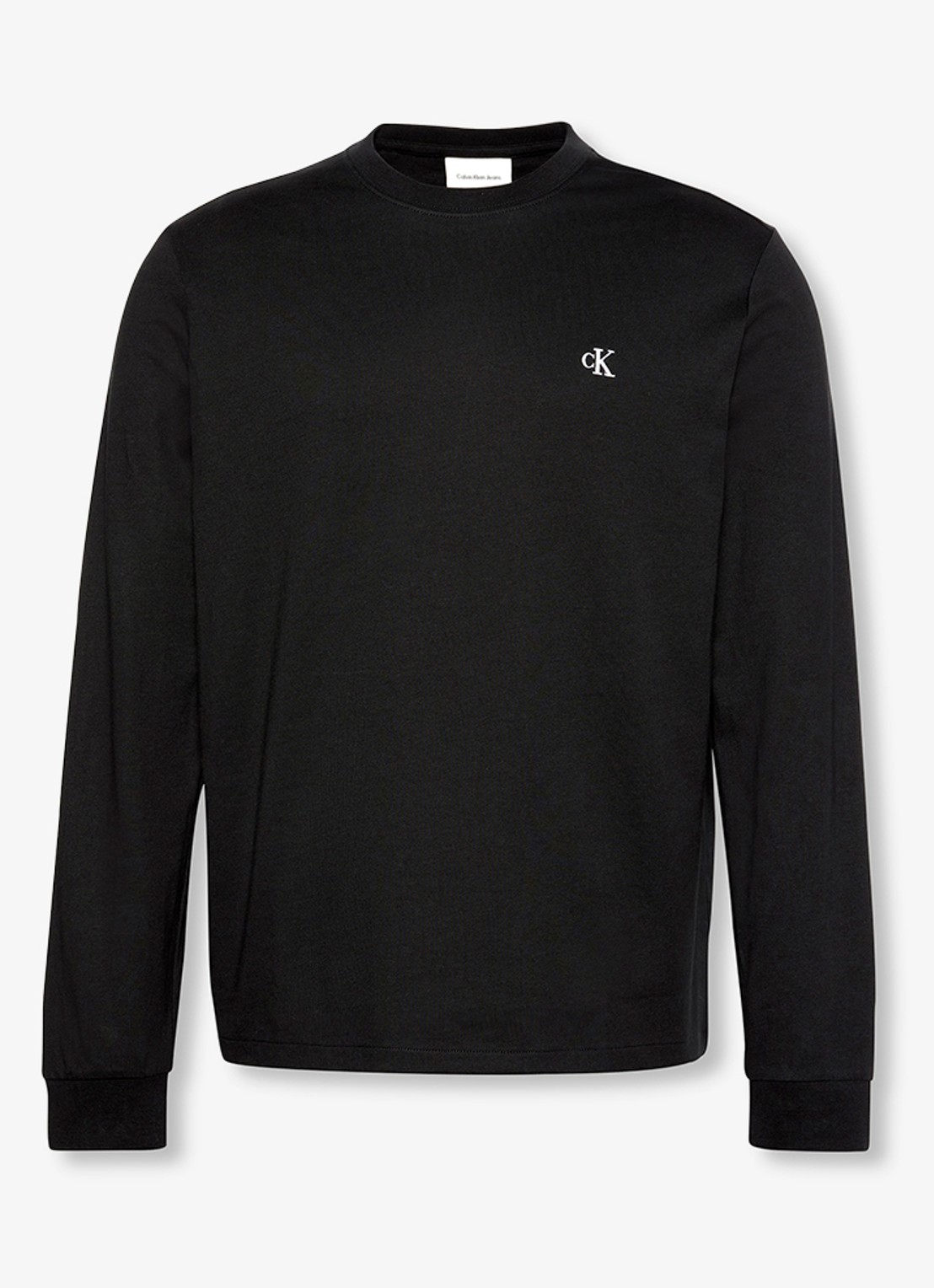 Calvin Klein Longsleeve met logo - voorkant zwart