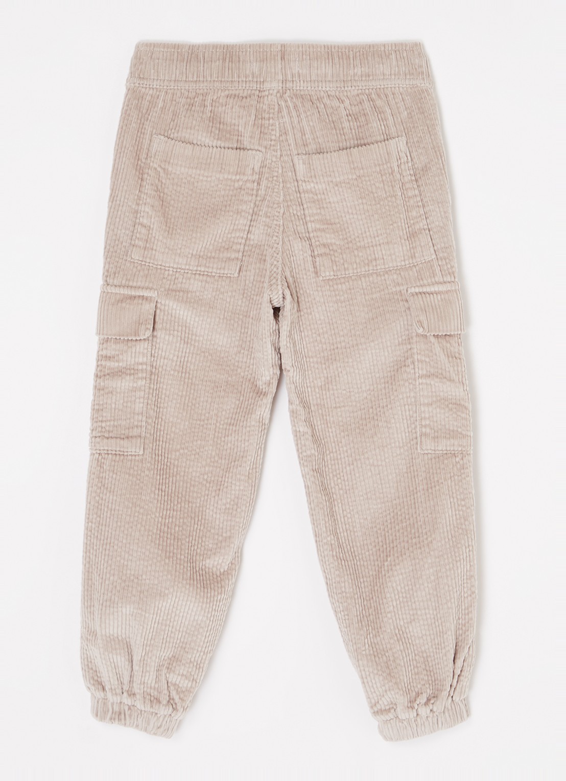 Calvin Klein Loose fit cargobroek van corduroy met logo - voorkant 2 lichtgrijs