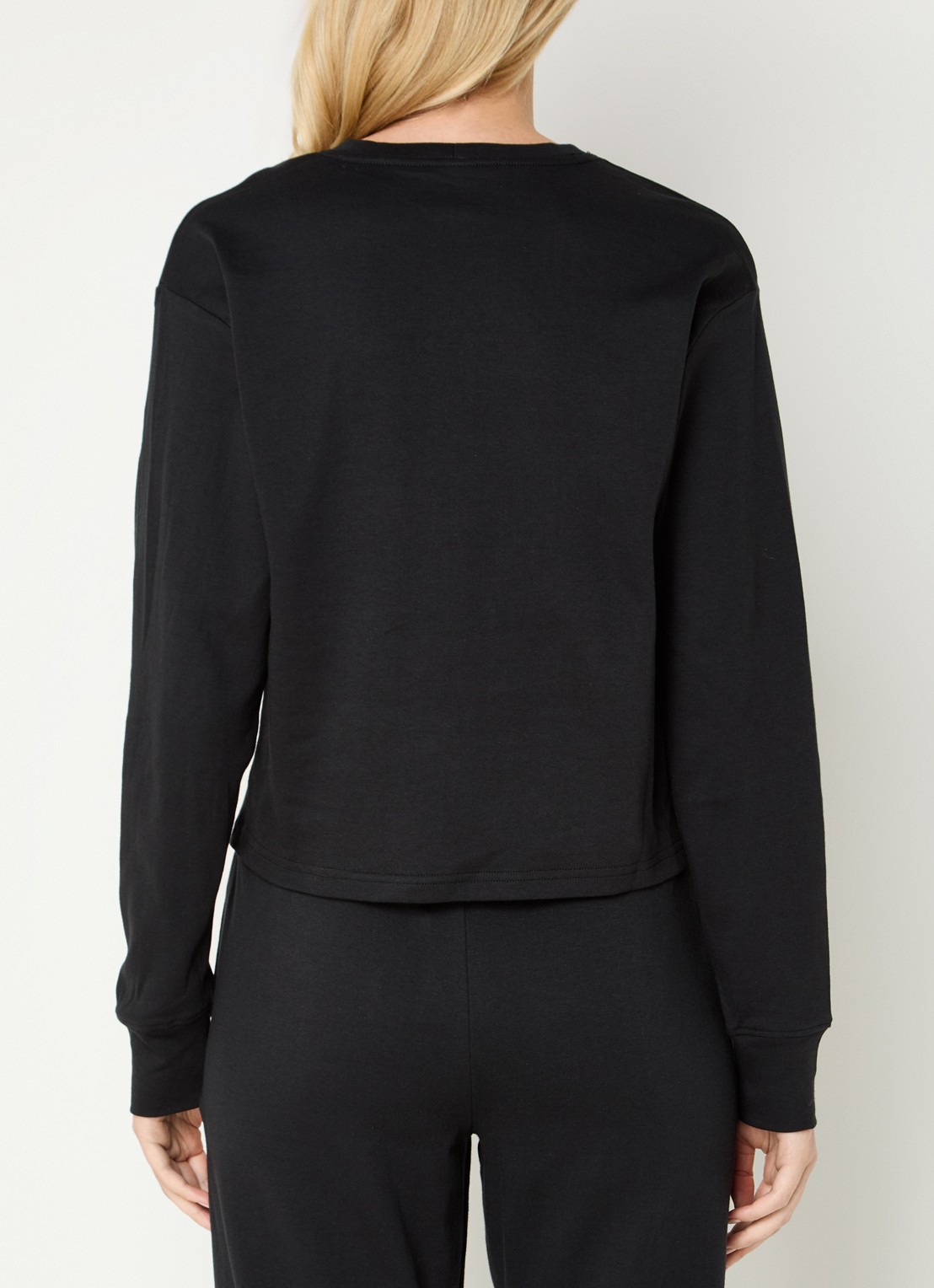 Calvin Klein Lounge sweater met logoborduring - achterkant 4 zwart