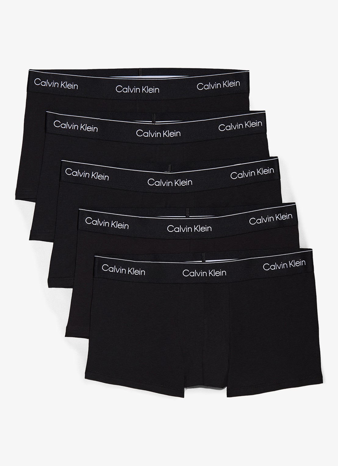 Calvin Klein Low Rise boxershorts met logoband in 5-pack - voorkant zwart