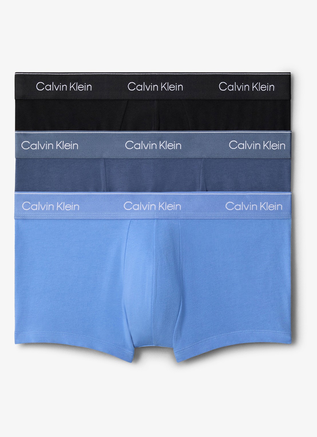 Calvin Klein Low Rise Trunk boxershorts 3-pack - voorkant 4 blauw