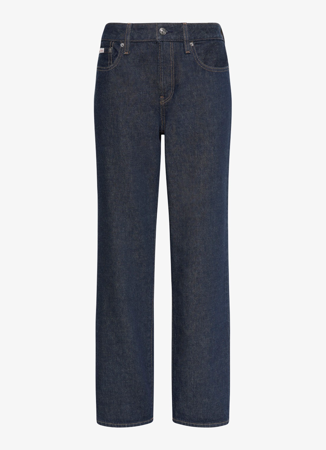 Calvin Klein Low waist straight leg jeans met steekzakken - voorkant donkerblauw