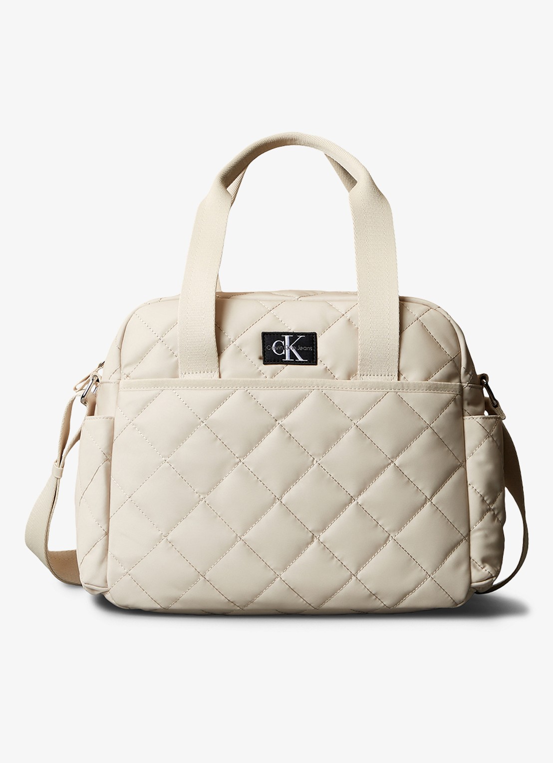 Calvin Klein Luiertas met logo - voorkant beige
