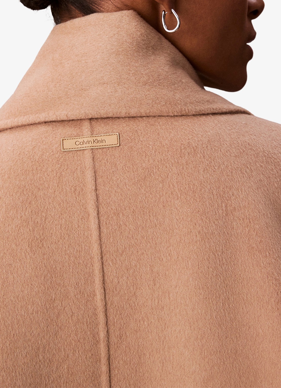 Calvin Klein Mantel met sjaalkraag - achterkant 5 camel