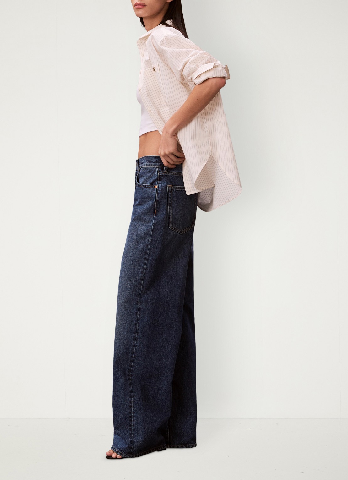 Calvin Klein Mid waist loose fit jeans met steekzakken - detail 4 indigo