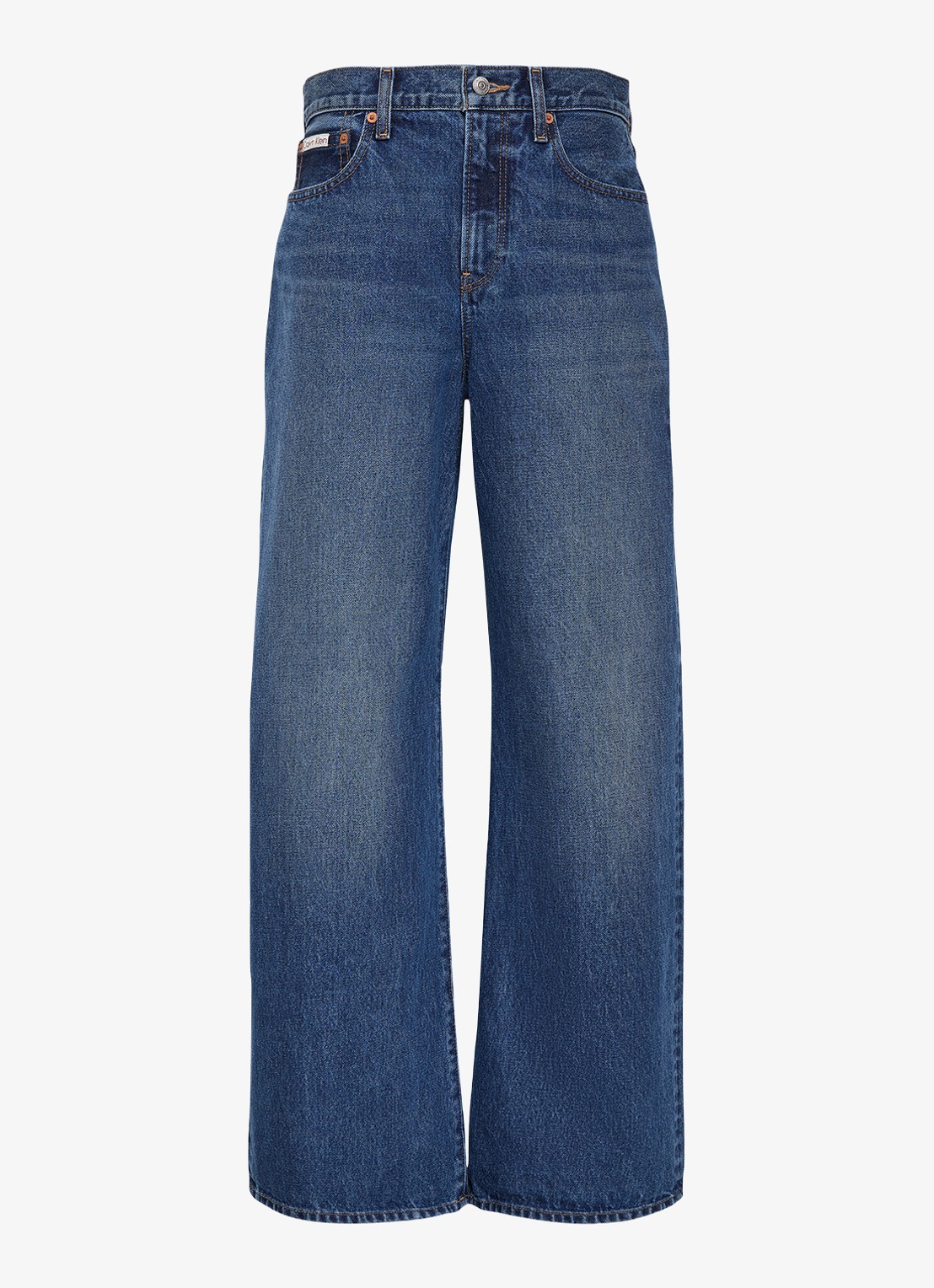 Calvin Klein Mid waist loose fit jeans met steekzakken - voorkant 5 indigo