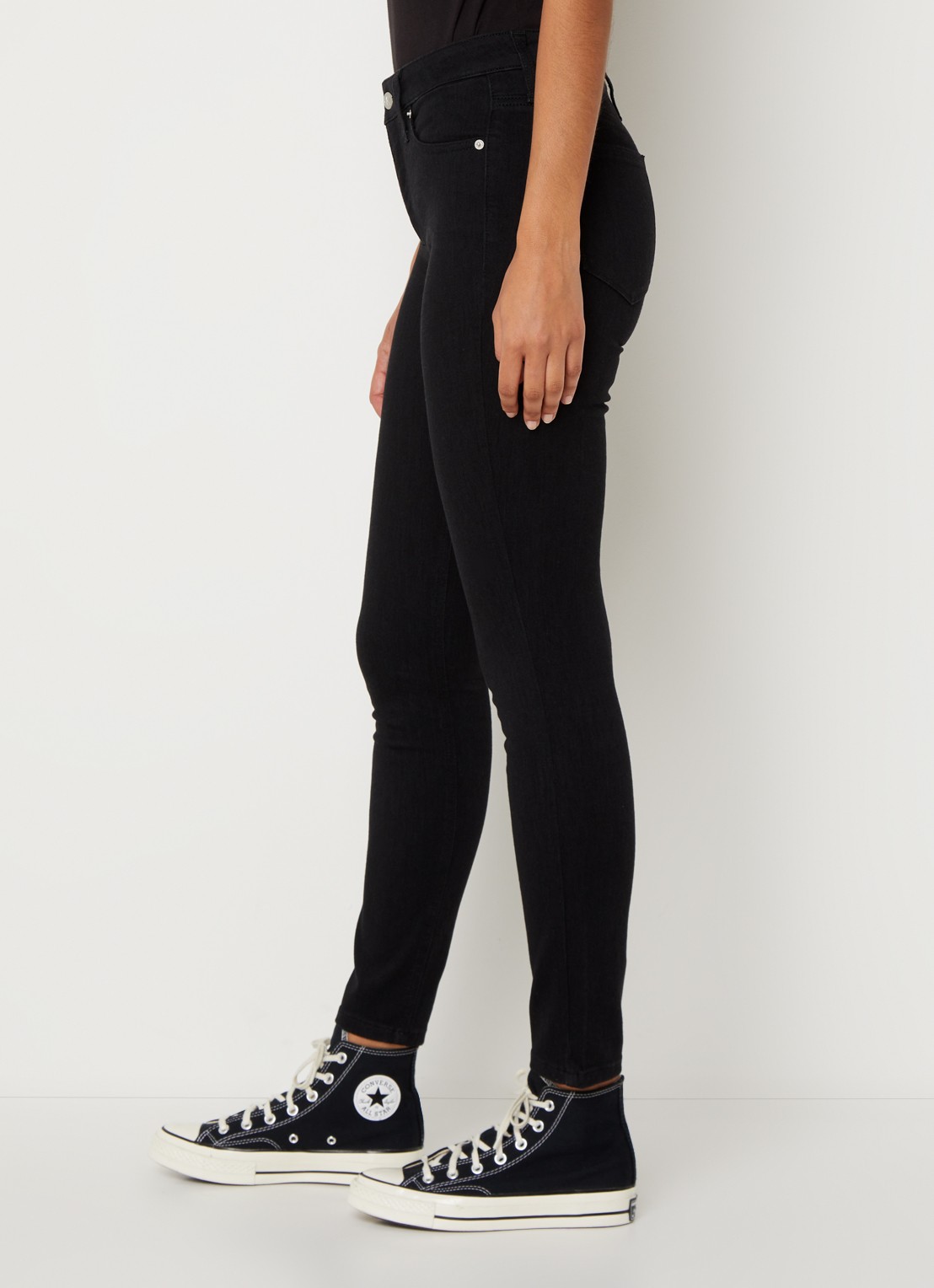 Calvin Klein Mid waist skinny jeans met gekleurde wassing - detail 2 zwart