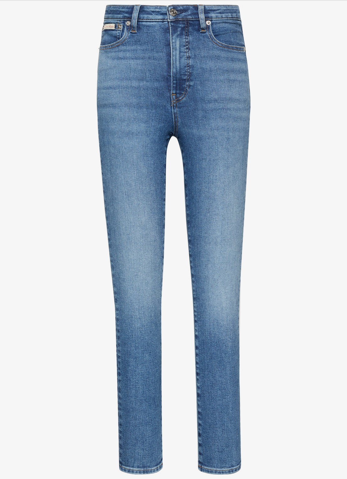 Calvin Klein Mid waist skinny jeans met lichte wassing - voorkant 6 indigo
