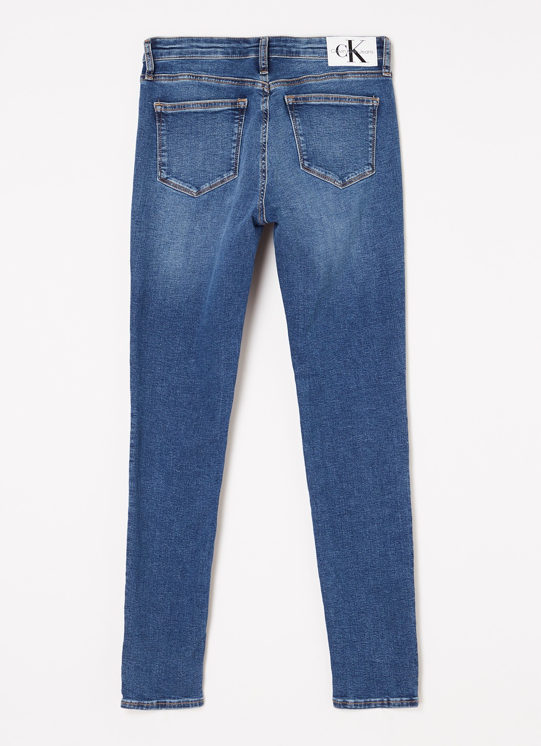Calvin Klein Mid waist skinny jeans met medium wassing - voorkant 6 indigo
