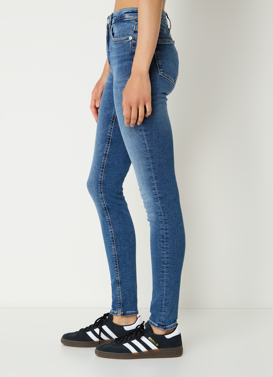 Calvin Klein Mid waist skinny jeans met medium wassing - detail 4 indigo