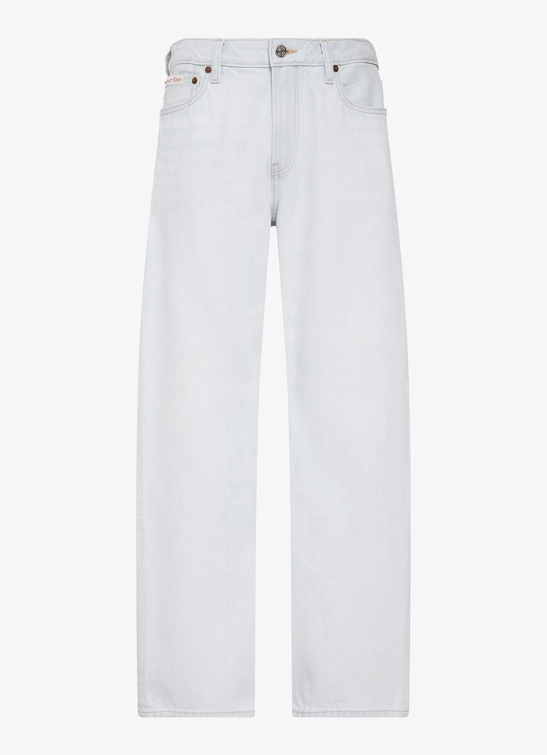 Calvin Klein Mid waist straight fit jeans met lichte wassing - voorkant 5 denim