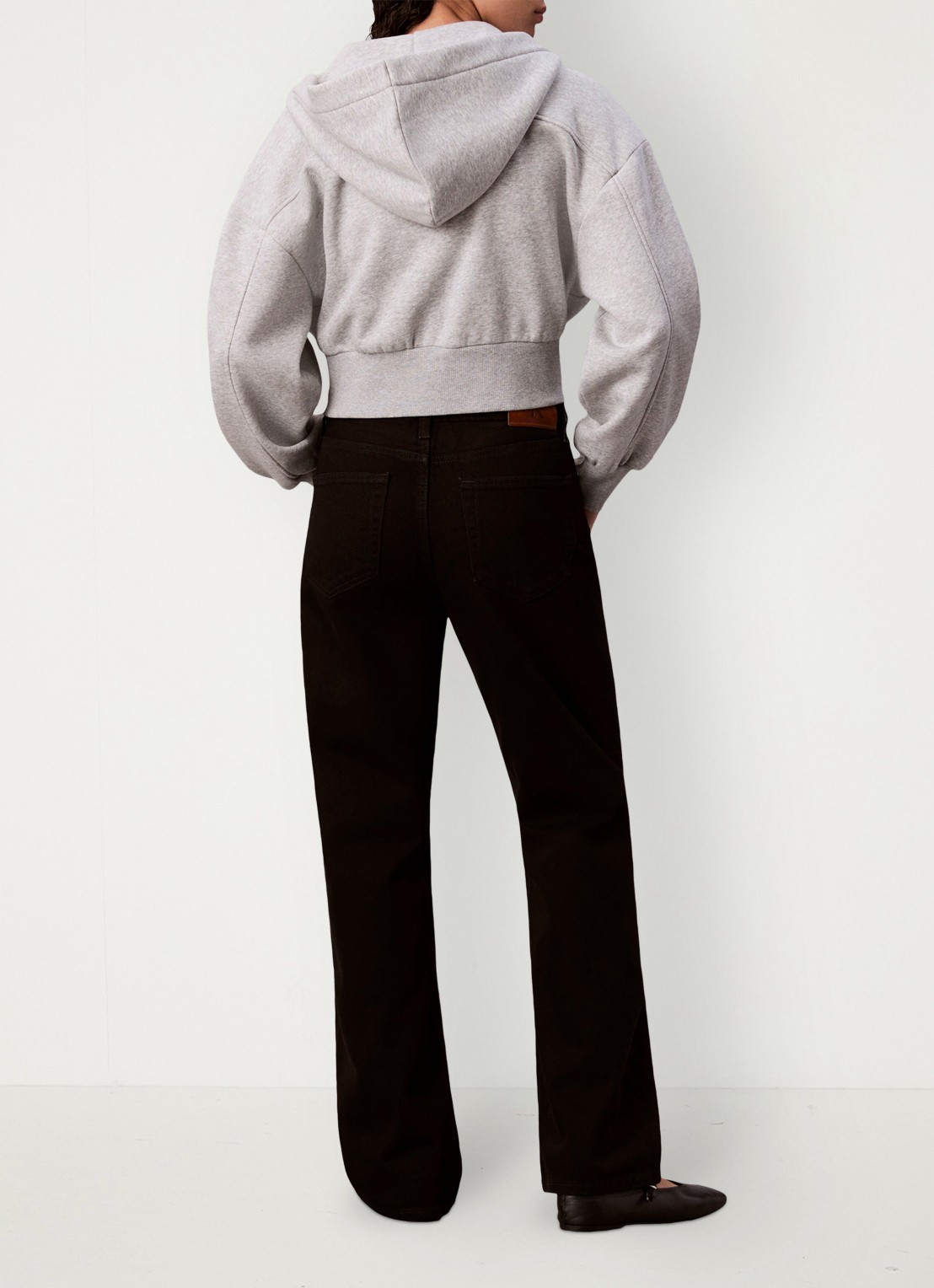 Calvin Klein Mid waist straight leg jeans met steekzakken - achterkant 6 zwart