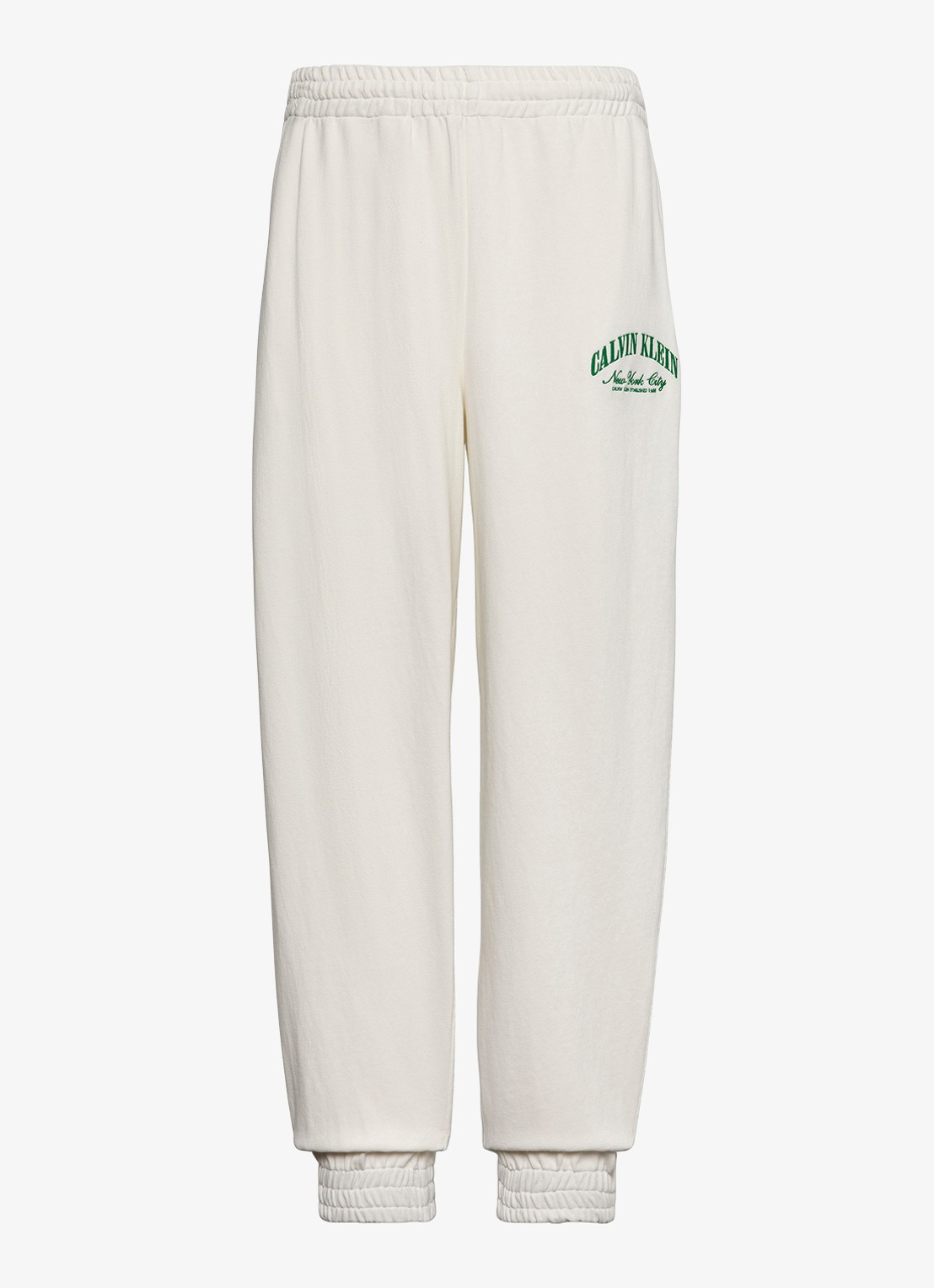 Calvin Klein Mid waist tapered fit joggingsbroek met logo - voorkant 5 wit