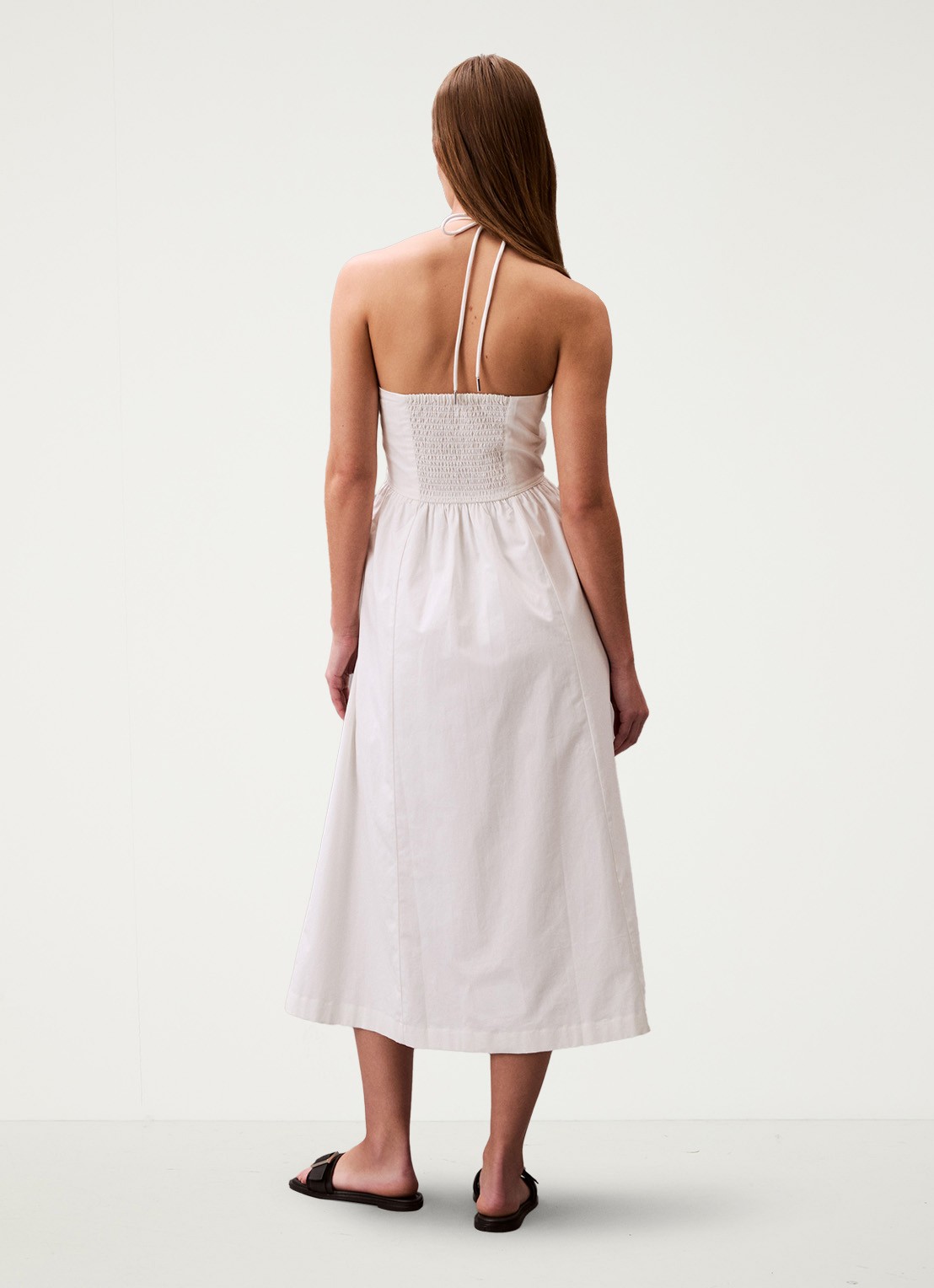 Calvin Klein Midi halterjurk met steekzakken - achterkant wit