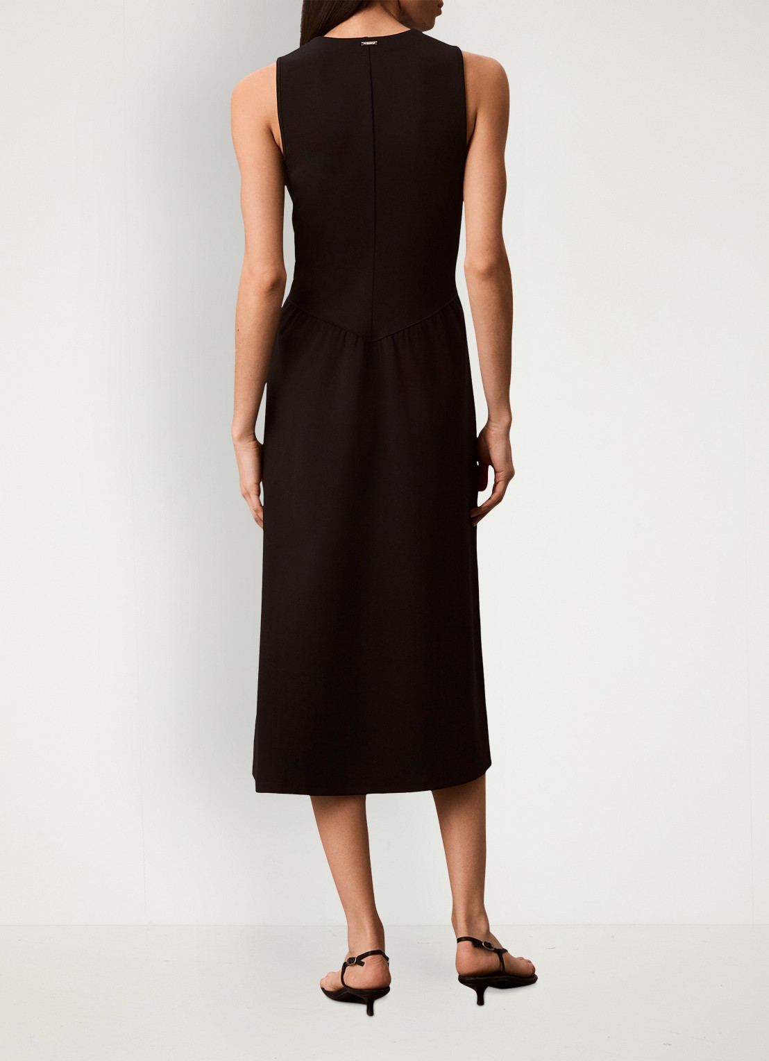 Calvin Klein Midi jurk met plooien - achterkant zwart