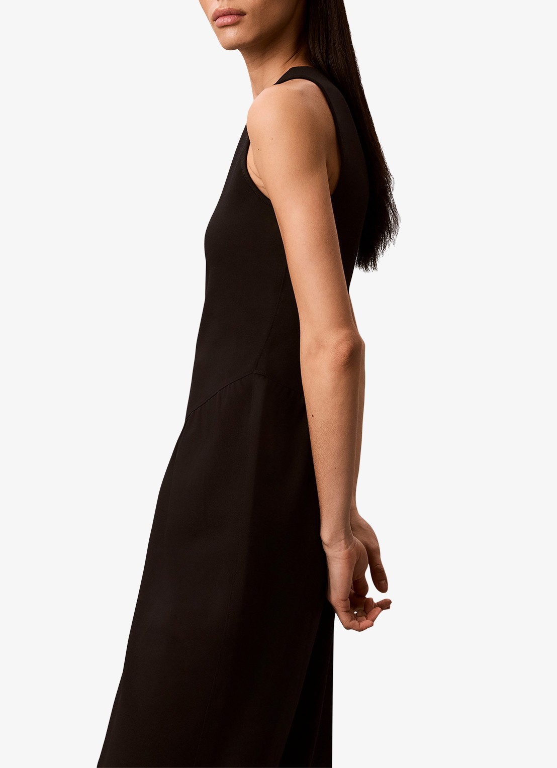 Calvin Klein Midi jurk met plooien - detail 5 zwart
