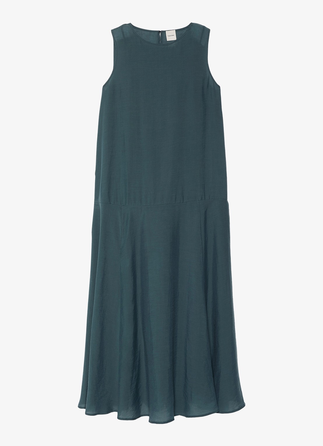 Calvin Klein Midi jurk met ronde hals - voorkant blauwgrijs