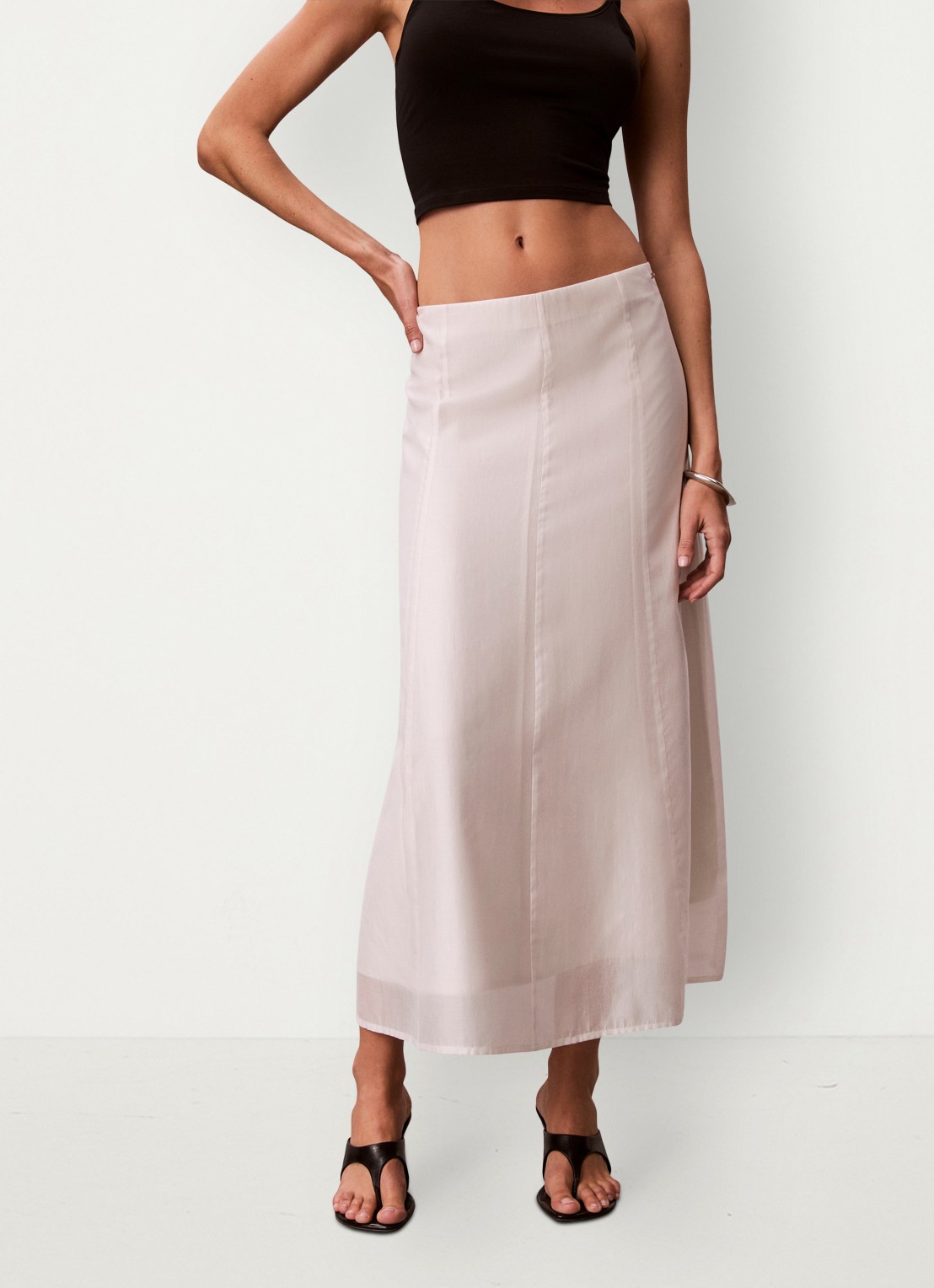 Calvin Klein Midi rok met blinde ritssluiting - detail 3 oudroze