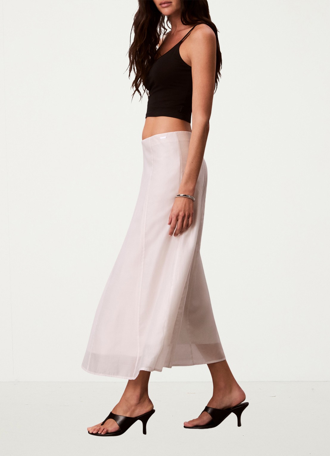 Calvin Klein Midi rok met blinde ritssluiting - detail 4 oudroze