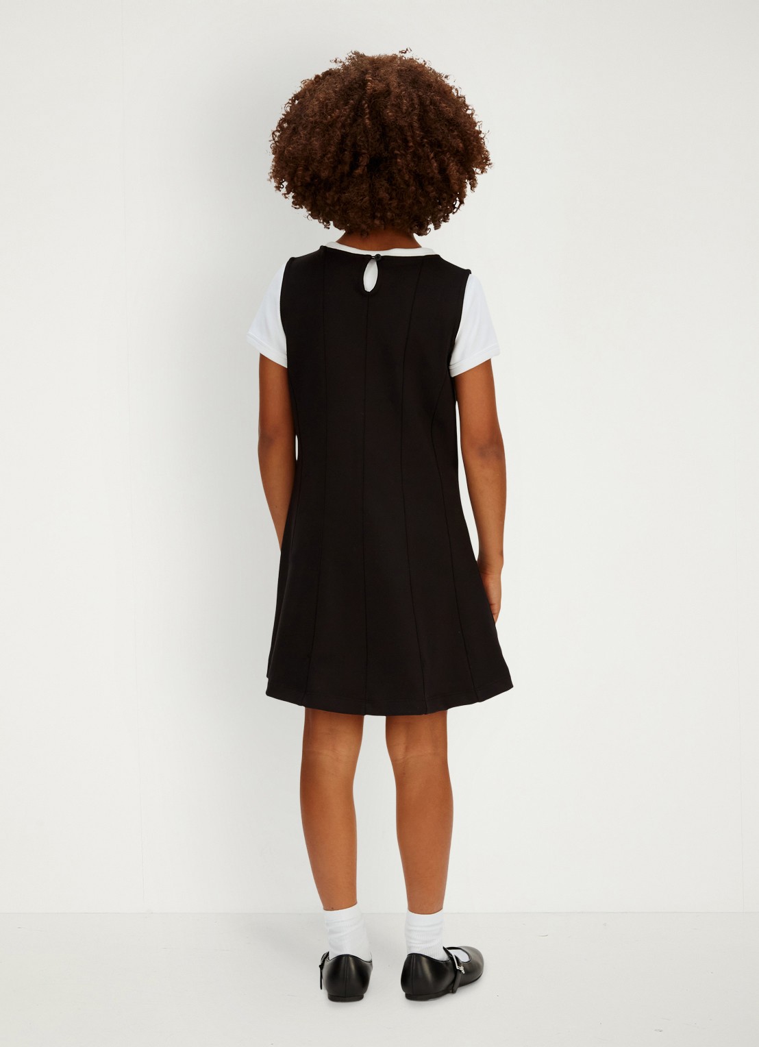 Calvin Klein Mini A-lijn jurk met ronde hals - achterkant 6 zwart