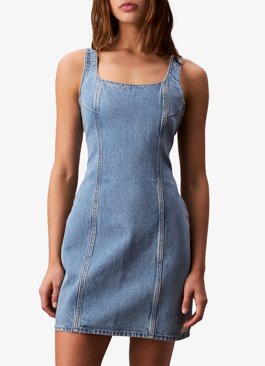 Calvin Klein Mini denim jurk - detail 2 indigo
