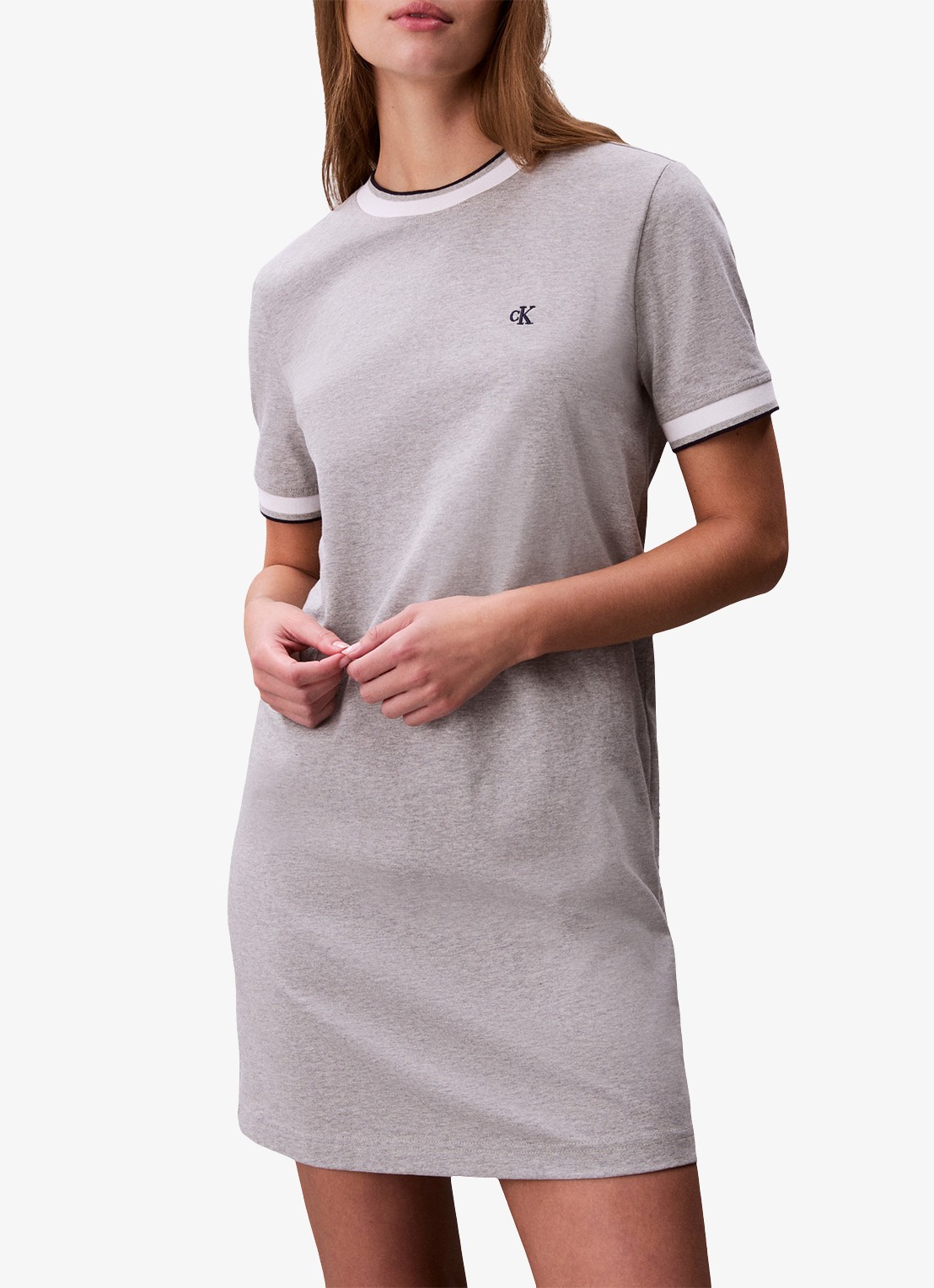 Calvin Klein Mini jurk met logo - detail 4 grijs