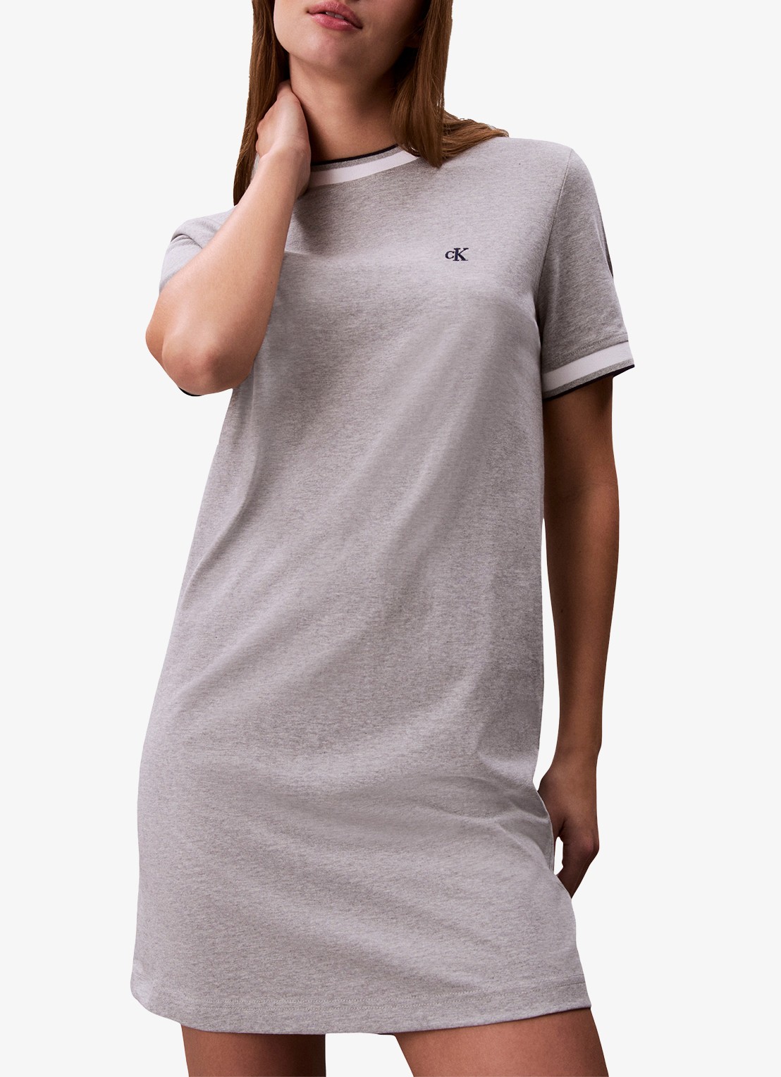 Calvin Klein Mini jurk met logo - detail 5 grijs