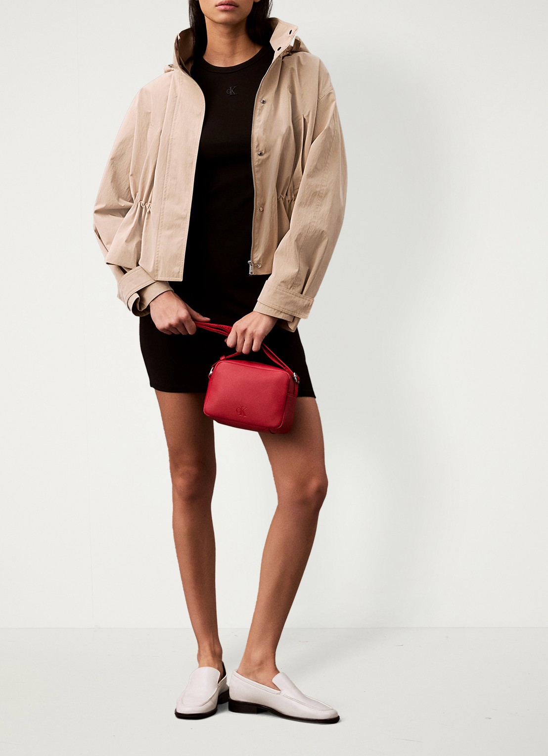 Calvin Klein Mini jurk met ribstructuur - detail 7 zwart