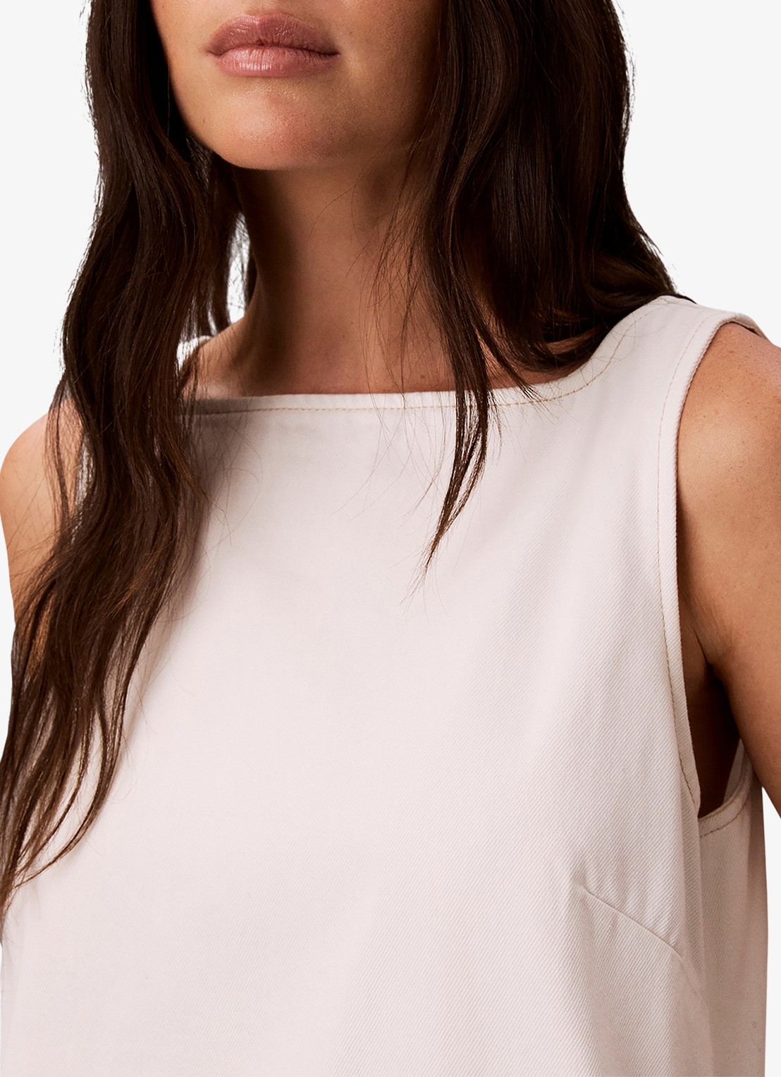 Calvin Klein Mini jurk van denim - detail 3 wit