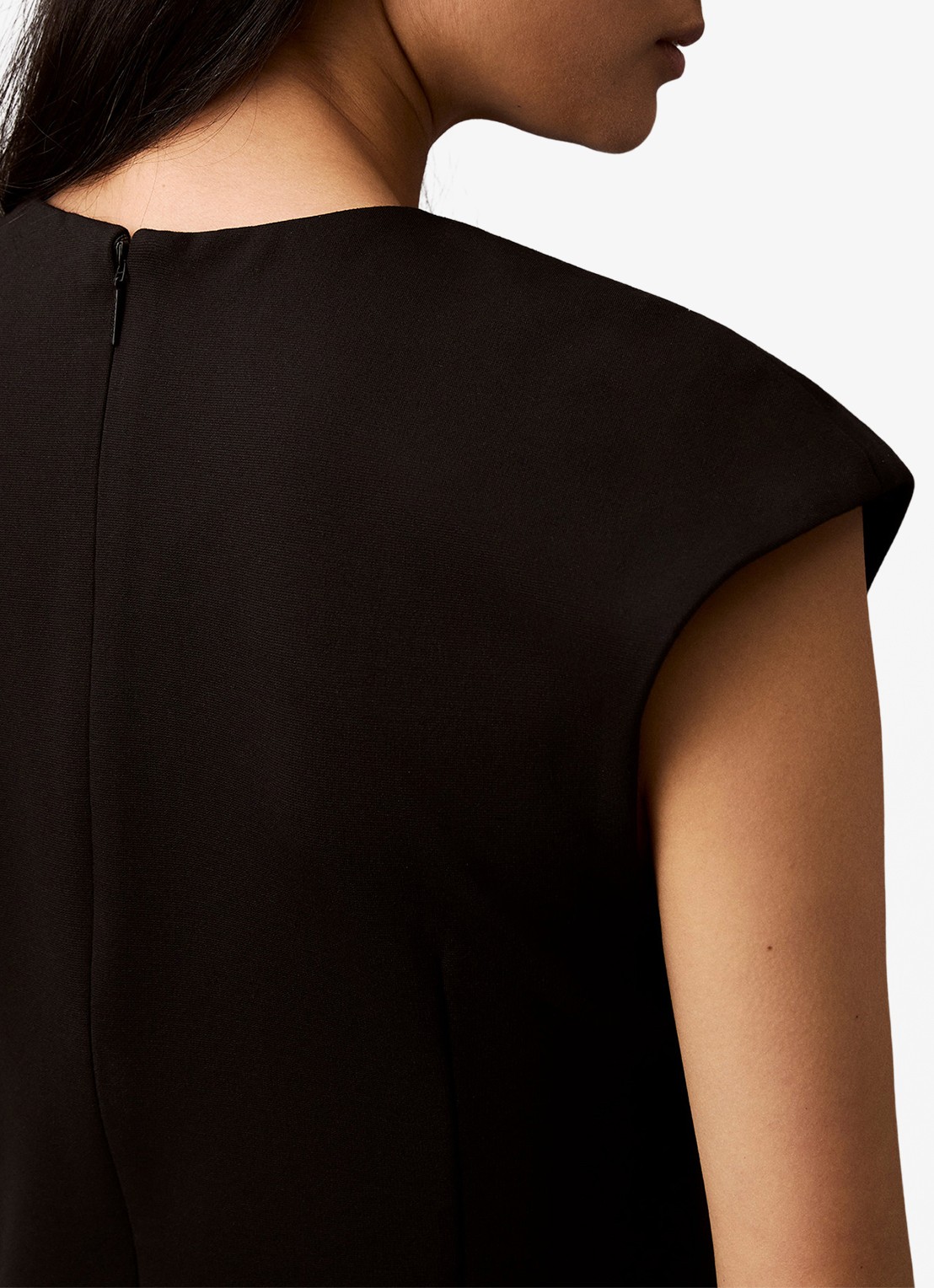 Calvin Klein Mini kokerjurk met ronde hals - detail 3 zwart