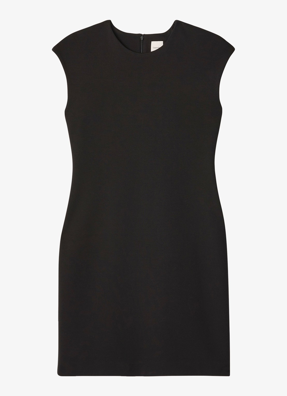 Calvin Klein Mini kokerjurk met ronde hals - voorkant 5 zwart