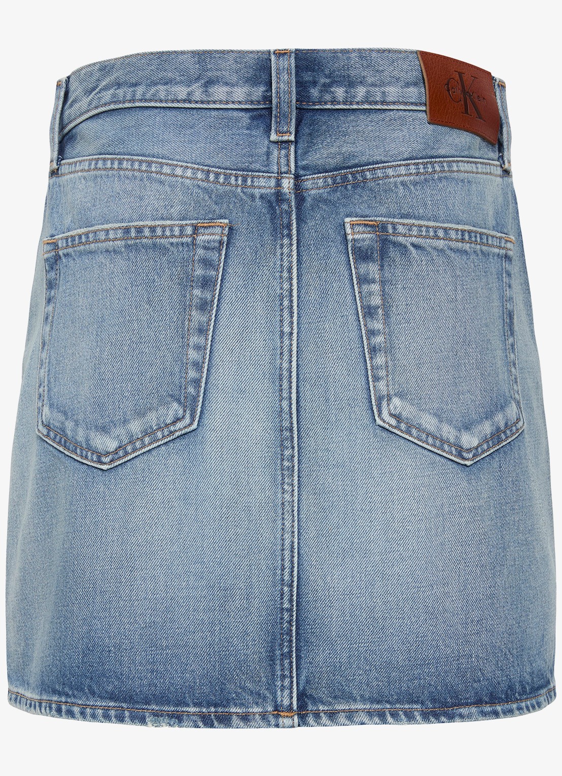 Calvin Klein Mini rok met medium wassing - achterkant 2 denim