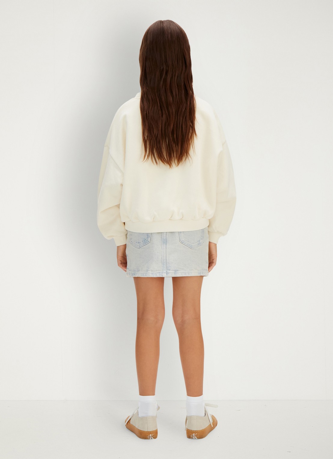 Calvin Klein Mini spijkerrok met steekzakken - achterkant 5 indigo