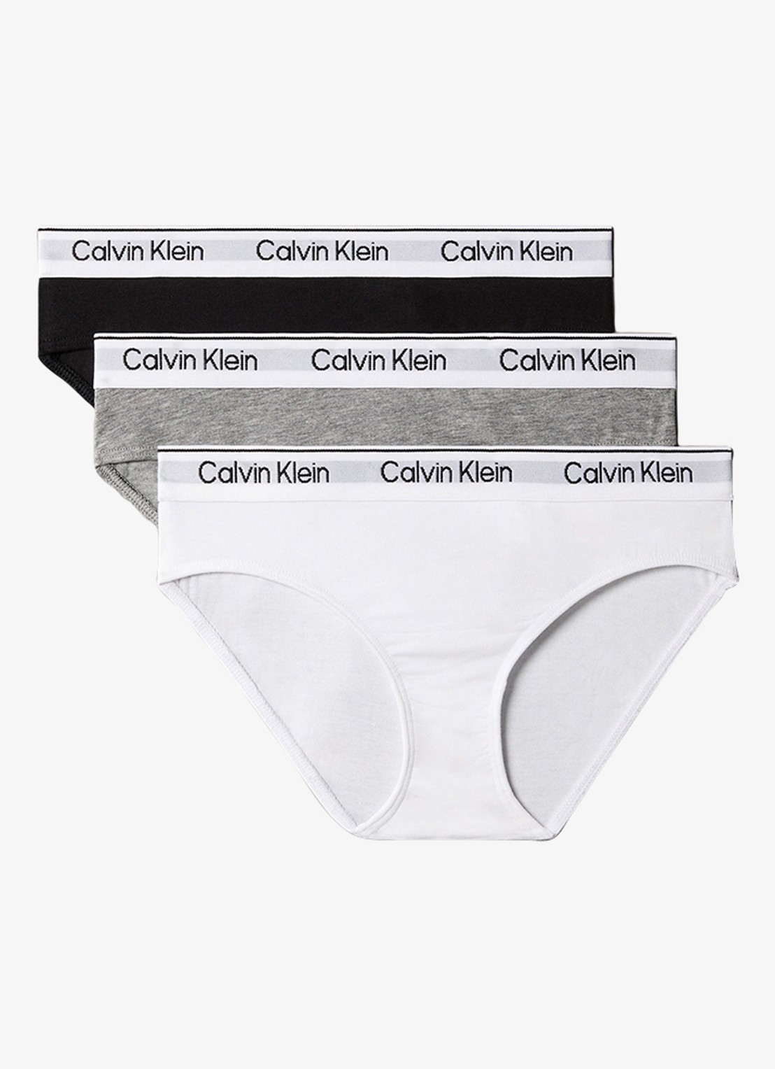 Calvin Klein Modern bikinislip met logoband in 3-pack - voorkant wit