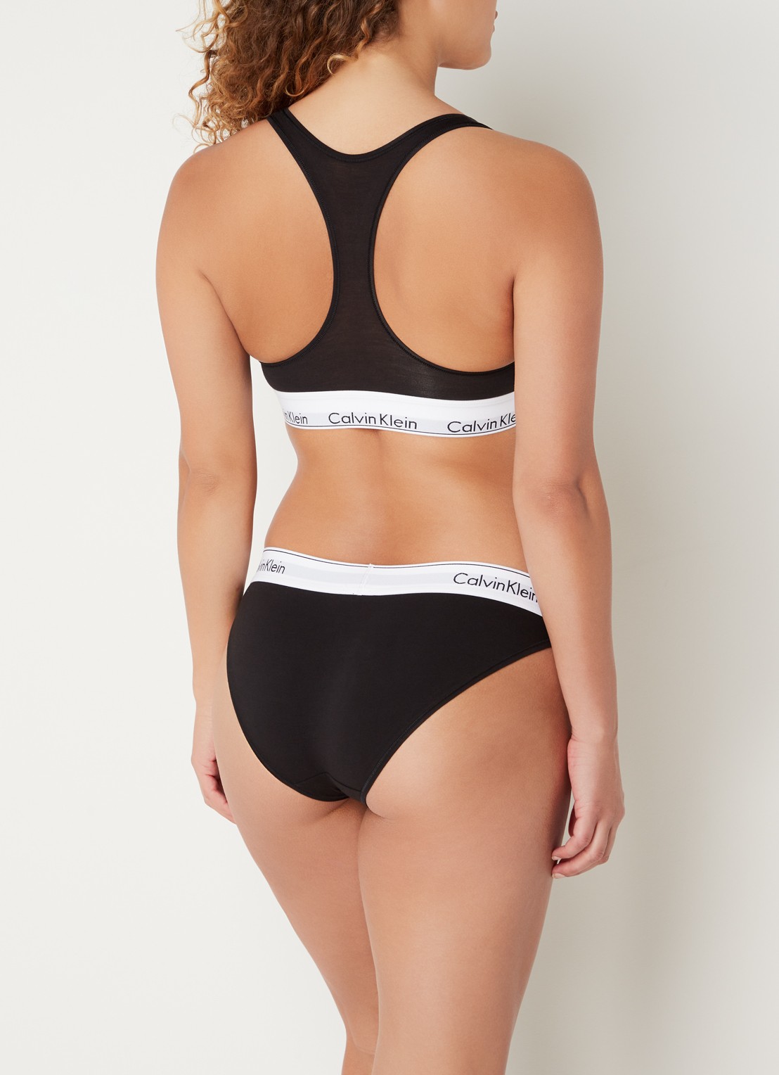 Calvin Klein Modern bralette met logoband - achterkant 3 black / zwart