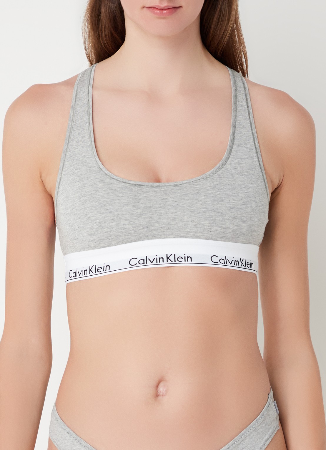Calvin Klein Modern bralette met logoband - detail 2 grey heather / grijs