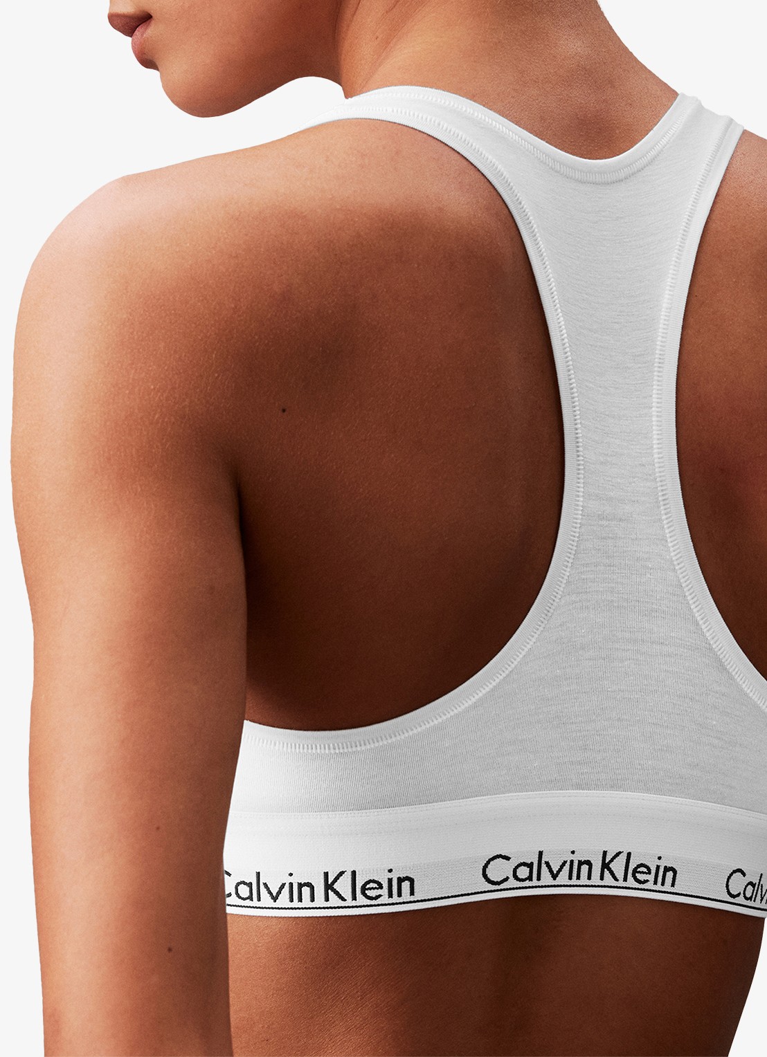 Calvin Klein Modern bralette met logoband - detail 5 classic white  / wit