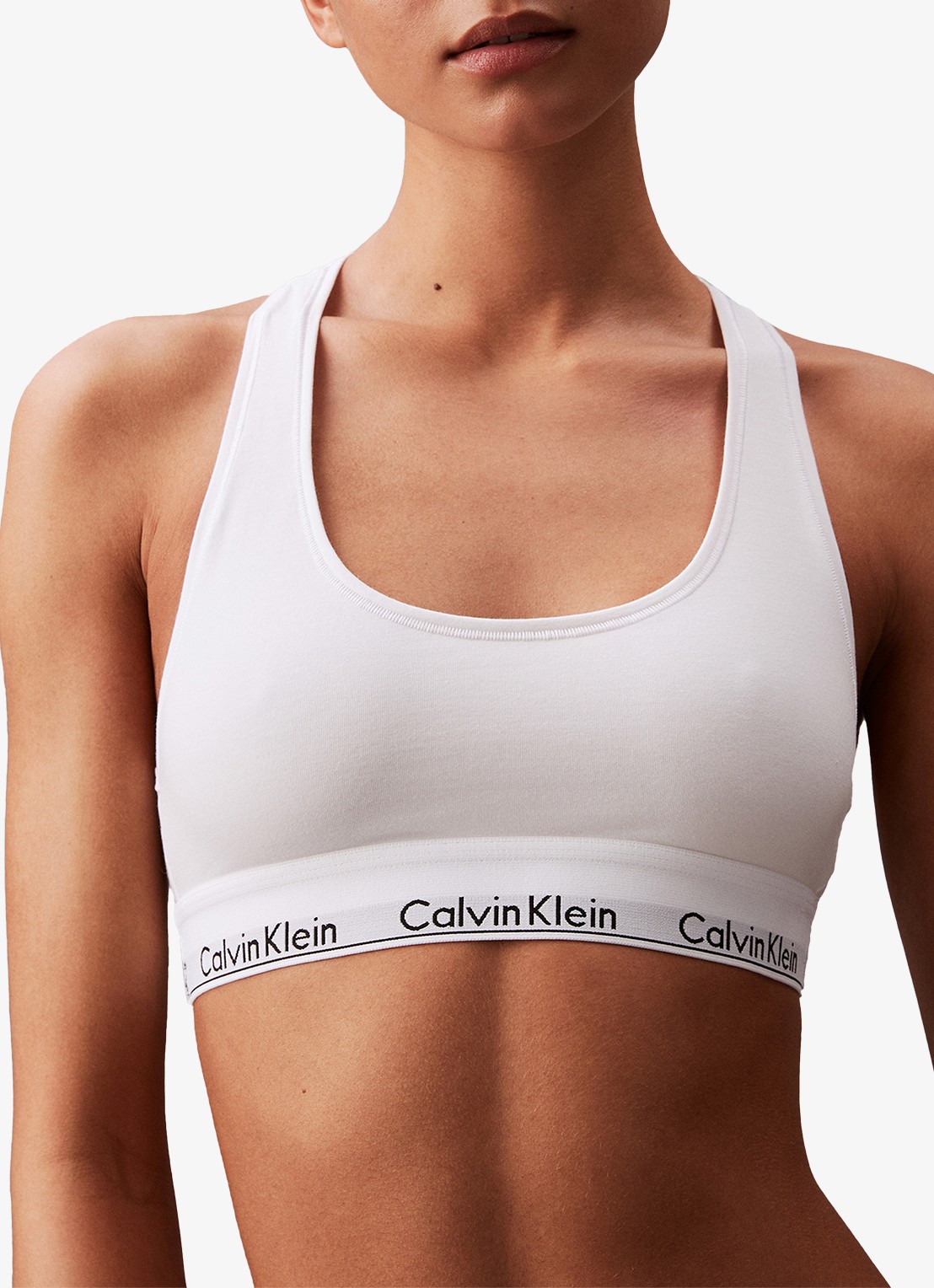 Calvin Klein Modern bralette met logoband - detail 6 classic white  / wit